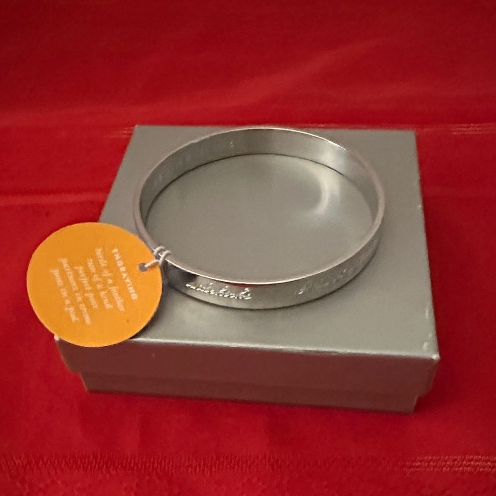 Kate Spade Friendship Silver Bangle Bracelet - Picture 8 of 10